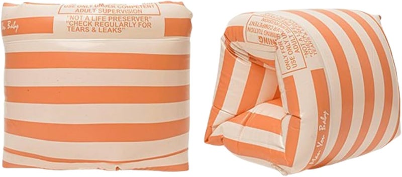 YUNLOVXEE 2-4 Pack Arm Floaties for Kids Adult - Vintage Striped Inflatable PVC Swimming Rings Pool Floats Arm Bands for Kids Adult Toddlers Children 3-5-6-12 Years - Image 1
